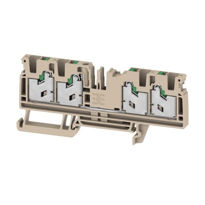 Weidmüller S4C 4 Through Terminal - 4 mm², Beige, Snap-In, 4 connections