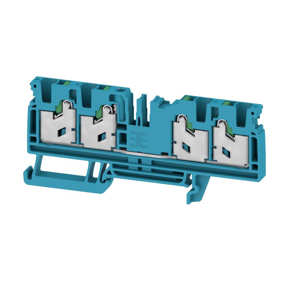 Weidmüller S4C 4 Through Terminal - 4 mm², blue, Snap-In, 4 connections