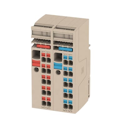 Weidmüller SET AAP12 10/2.5/10C Through Terminal - Beige/Red/Blue, Push-In, 2 Connections