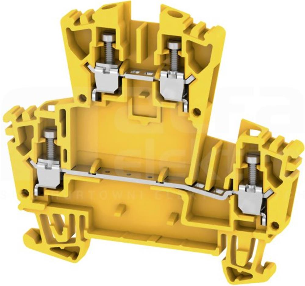 Weidmüller WDK 2,5 ZQV Floor terminal - 2.5 mm², yellow, Screw Terminal