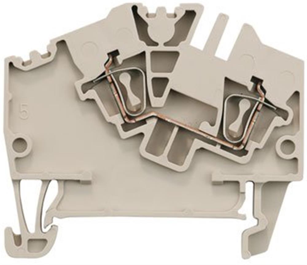 Weidmüller ZDU 2,5-2 Through Terminal - 2,5 mm², Beige, Spring connection