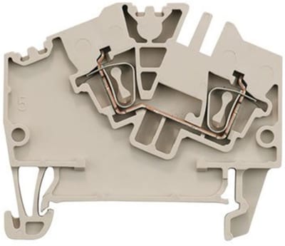 Weidmüller ZDU 2,5-2 Through Terminal - 2,5 mm², Beige, Spring connection