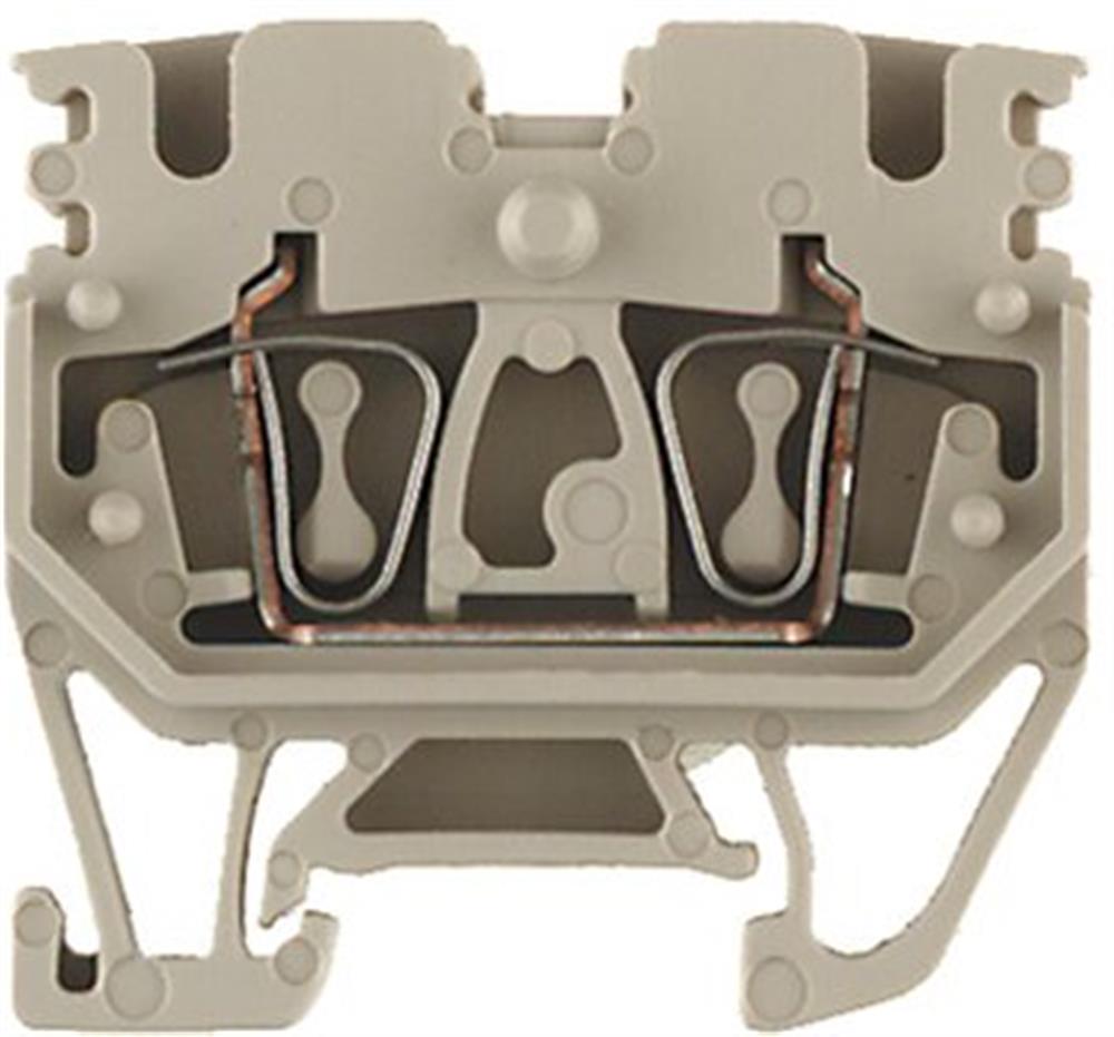 Weidmüller ZDUB 2,5-2/2AN/15 Through Terminal - 2.5 mm², Beige, Spring connection