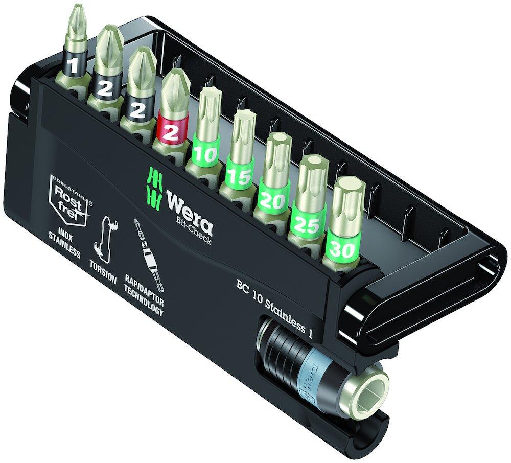 Wera Bit-Check 10 Bit Set stainless - 10PCS, PH/PZ/torx