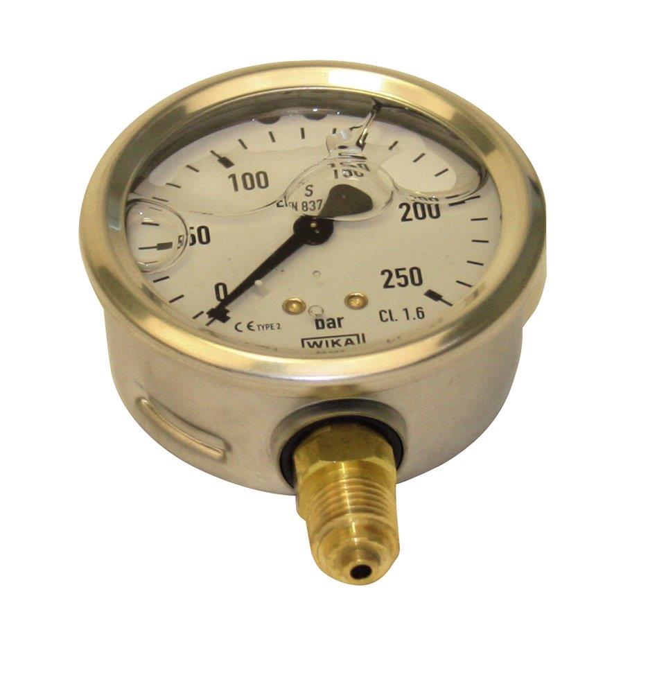Wika Manometer Glycerine-Filled Downward-Facing - 0-400bar, G 1/4"