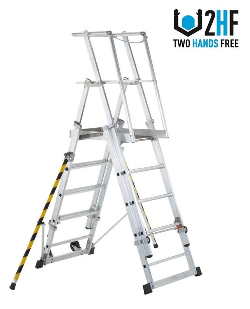 Zarges 41327 Telescopic Platform Ladder - 2.4M, 9PCS, Yes