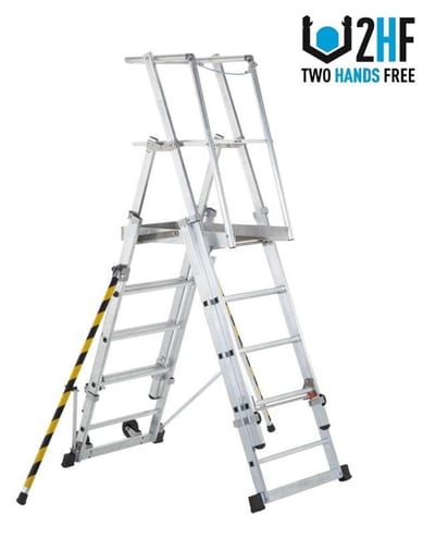 Zarges 41327 Telescopic Platform Ladder - 2.4M, 9PCS, Yes