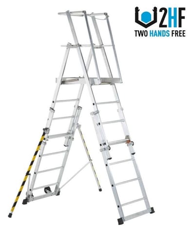 Zarges 41328 Telescopic Platform Ladder - 3.15M, 12PCS, Yes