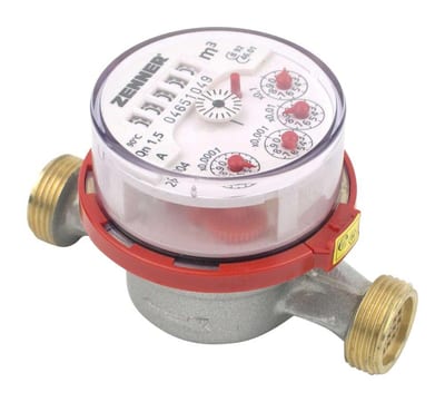 Zenner ETWD-N Hot Water Meter 90 °C - 3/4", 1/2", 2.5M³/h, B, R50H R25V 10L ZR
