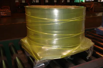 Zerust ICT510-SM VCI Stretch Film, 4 in × 667 ft × 1.25 mil ferrous (yellow), hand roll